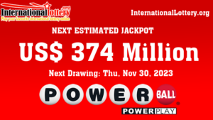 2023年11月27日的Powerball中奖号码 – 未出现中奖者，奖金增至3.74亿美元。